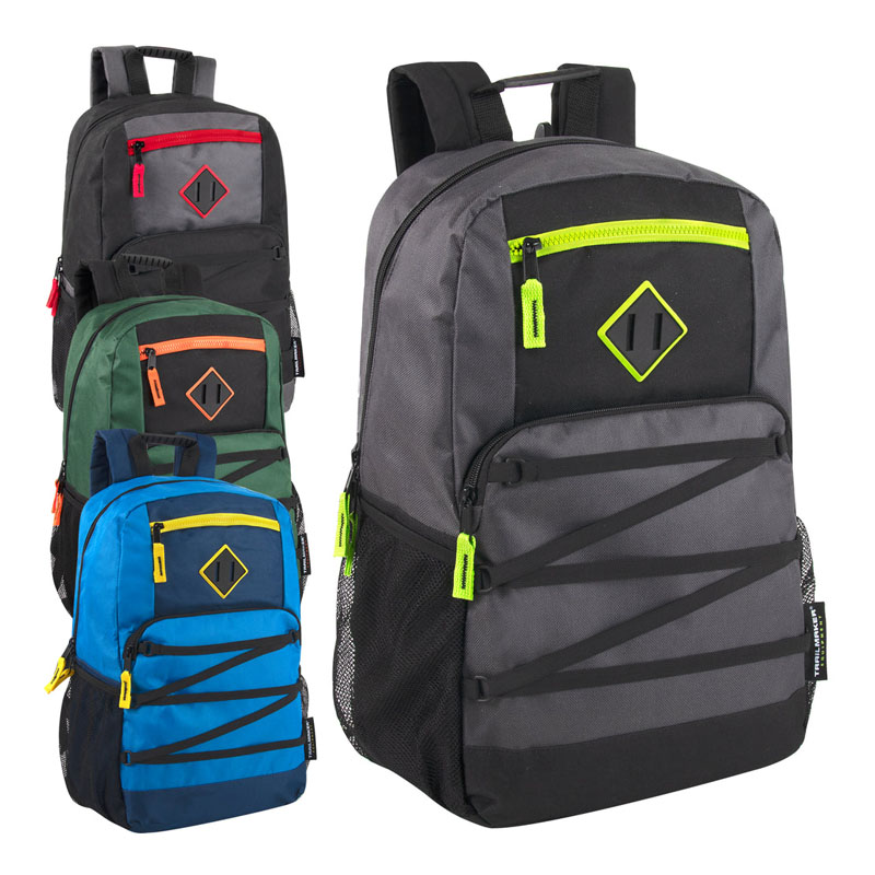 Ganda Zippered Bungee Backpacks Jeung Bagéan Laptop